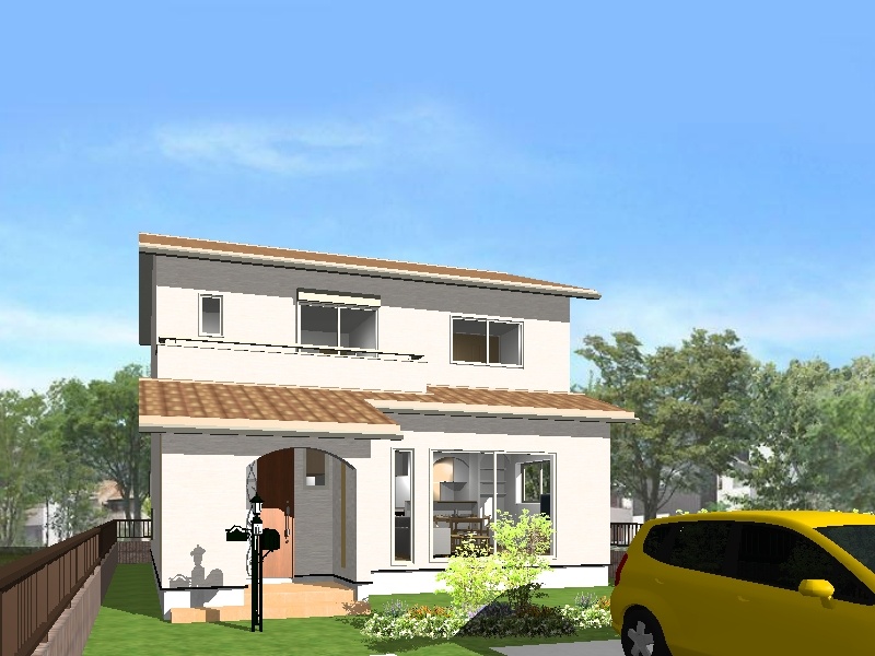 30歳夫婦が住まう家 岐阜県岐阜市河渡 栃井建設工業 外観は左官仕上げ町の白のｻｲﾃﾞｨﾝｸﾞに屋根はｓ型瓦で洋風な作りに 重量木骨の家 選ばれた工務店と建てる木造注文住宅